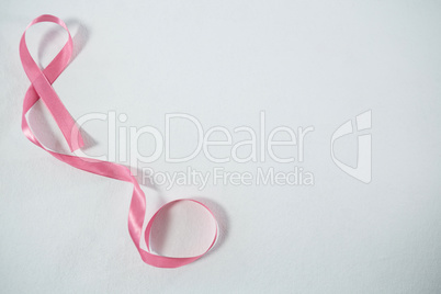 High angle view of Breast Cancer pink ribbon