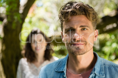 Portrait of smiling man in garden