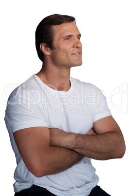 Smiling mature man with arms crossed