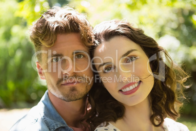 Romantic couple in garden on a sunny day