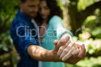 Romantic couple holding hand