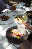 Group of friends having lunch in a restaurant