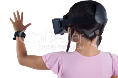 Girl using virtual reality headset