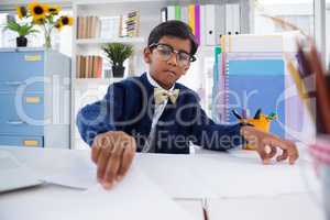 Businessman working at desk