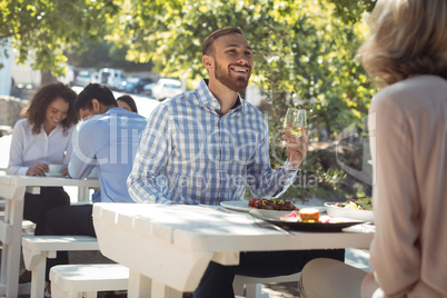 Group of friends having lunch