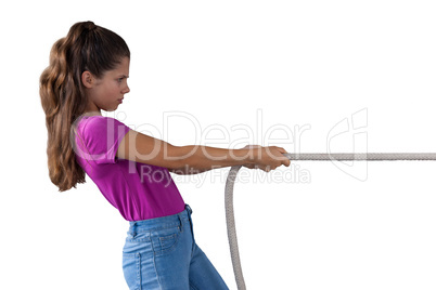 Girl pulling the rope