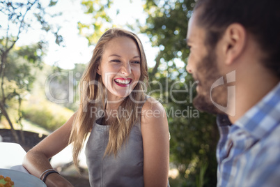 Happy couple interacting with each other