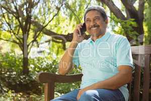 Senior man talking on mobile phone