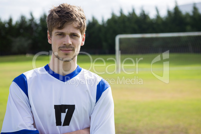 Portrait of Confident male soccer player
