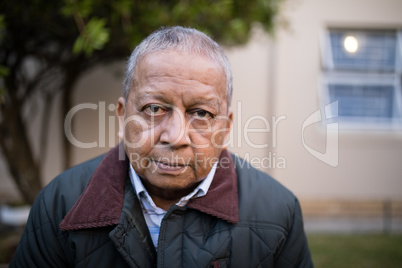 Close-up portrait of senior man