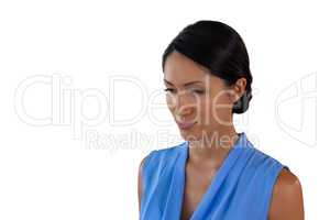 Close up of businesswoman looking down