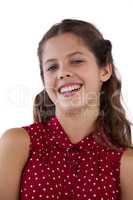 Smiling girl against white background