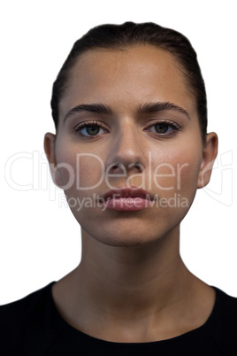 Close up portrait of confident young businesswoman