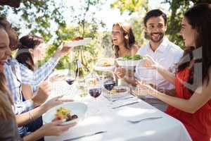 Group of friends having lunch