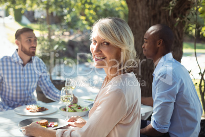 Group of friends having lunch