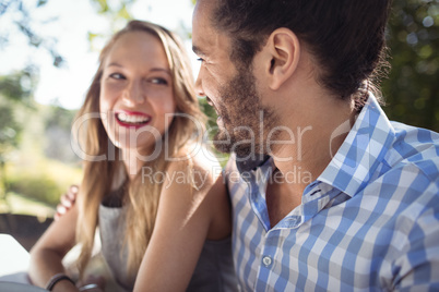 Happy couple interacting with each other