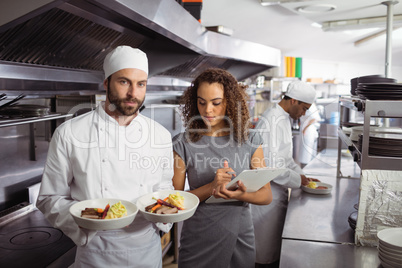 Chef presenting his food plates