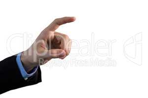 Cropped hand of businessman using invisible interface