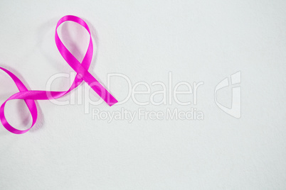 Directly above view of pink ribbon for Breast Cancer Awareness