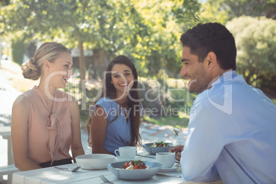 Group of friends having lunch