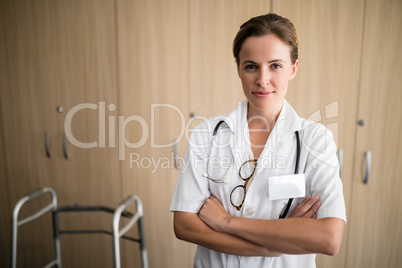 Portrait of confident female doctor