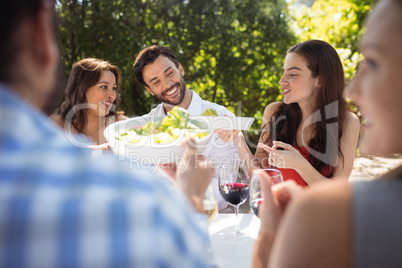 Group of friends having lunch