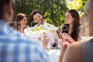 Group of friends having lunch