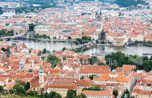 Aerial view of Prague old town