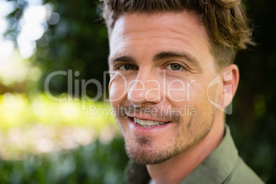 Portrait of smiling man in garden