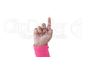 Girl hand pointing fingers