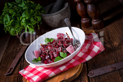 beetroot salad with raspberries