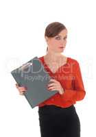 Business woman with folder.