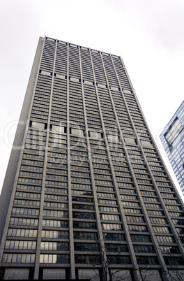 exterior view of the Chase Tower located in the Chicago Loop are