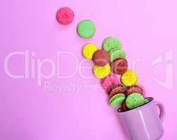 Macaroons on a pink background