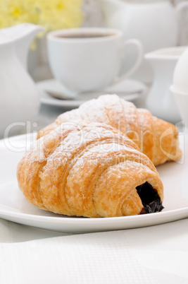 Croissant with chocolate filling