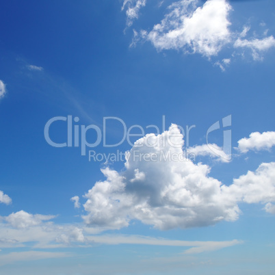 cumulus clouds in the blue sky