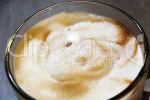 Cappuccino foam close up