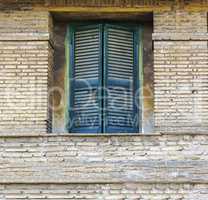 Green window shutters