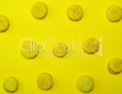 macarons  on a yellow background