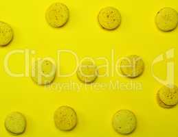 macarons  on a yellow background