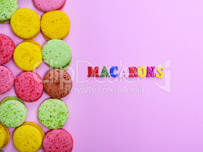 Colored almond cookies macarons