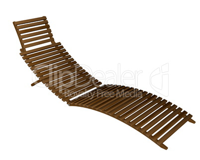 Wooden lounger - 3D render