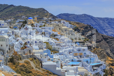 Oia village on Santorini island, north, Greece