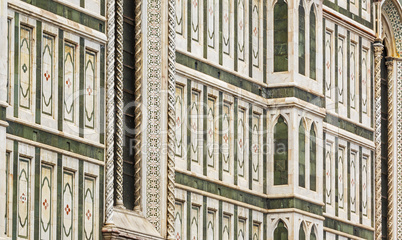 Detail of the external wall of the Duomo of Florence