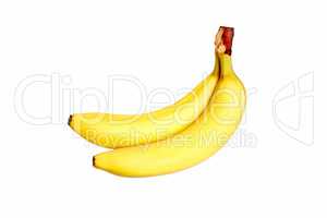 Two bananas isolated on white background.
