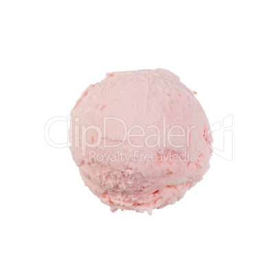 Pink fruit ice-cream isolated.