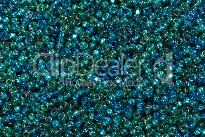 Blue and green seed beads.
