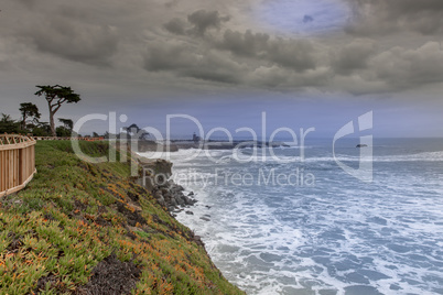 West Cliff Drive Coastline Views on a winter storm.