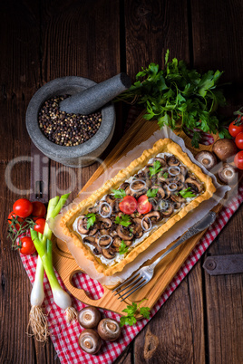 mushroom tart with ricotta