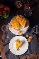 delicious cakes with Physalis, fresh apples and cream